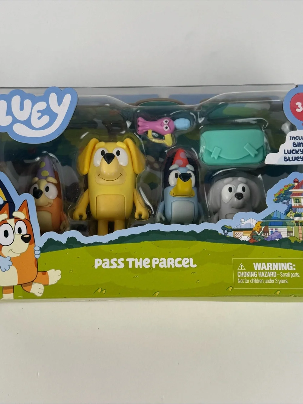 Bluey Pass The Parcel Figure Set Toys Kids Moose Toys Party Play Set